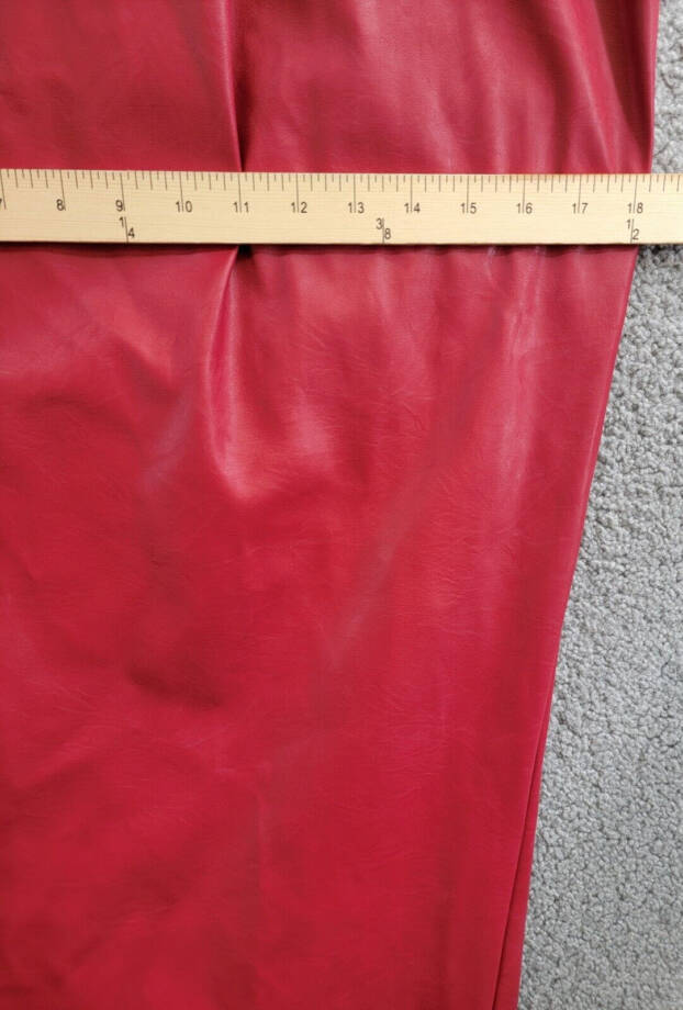 Nina Parker Plus Size Trendy Faux-Leather Wide-Leg Pants Women's 22W Burgundy~