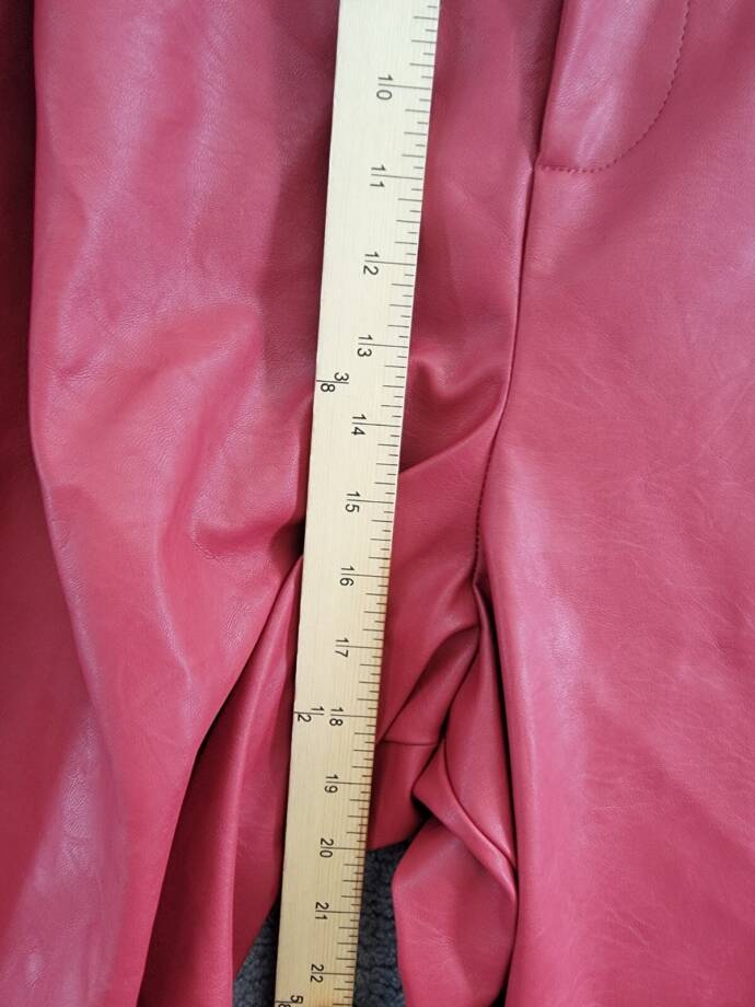 Nina Parker Plus Size Trendy Faux-Leather Wide-Leg Pants Women's 22W Burgundy~