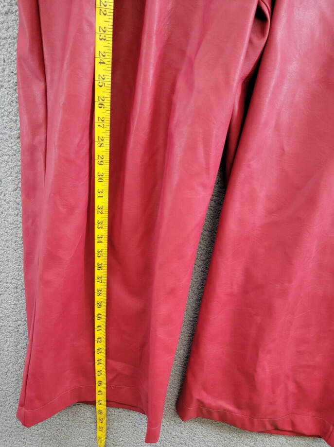 Nina Parker Plus Size Trendy Faux-Leather Wide-Leg Pants Women's 22W Burgundy~