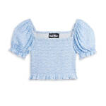 KatieJnyc Marlee Smocked Floral Puff Sleeve Top Girls XL Blue Ditsy Pullover S/S
