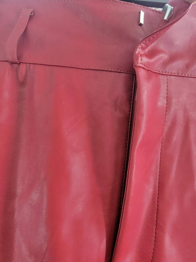 Nina Parker Plus Size Trendy Faux-Leather Wide-Leg Pants Women's 22W Burgundy~