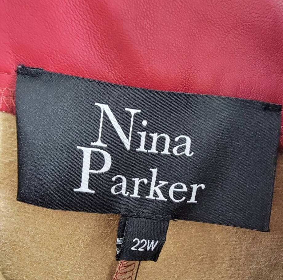 Nina Parker Plus Size Trendy Faux-Leather Wide-Leg Pants Women's 22W Burgundy~