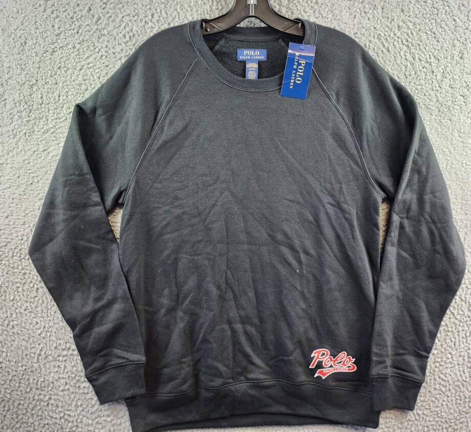 Polo Ralph Lauren Brushed Fleece Sleep Shirt Men's M Black Pullover Style L/S