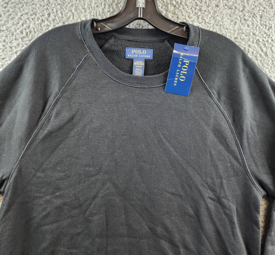 Polo Ralph Lauren Brushed Fleece Sleep Shirt Men's M Black Pullover Style L/S