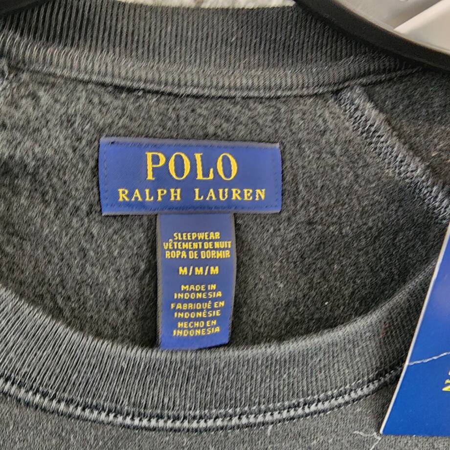 Polo Ralph Lauren Brushed Fleece Sleep Shirt Men's M Black Pullover Style L/S