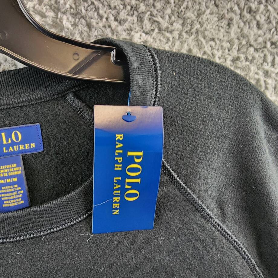 Polo Ralph Lauren Brushed Fleece Sleep Shirt Men's M Black Pullover Style L/S