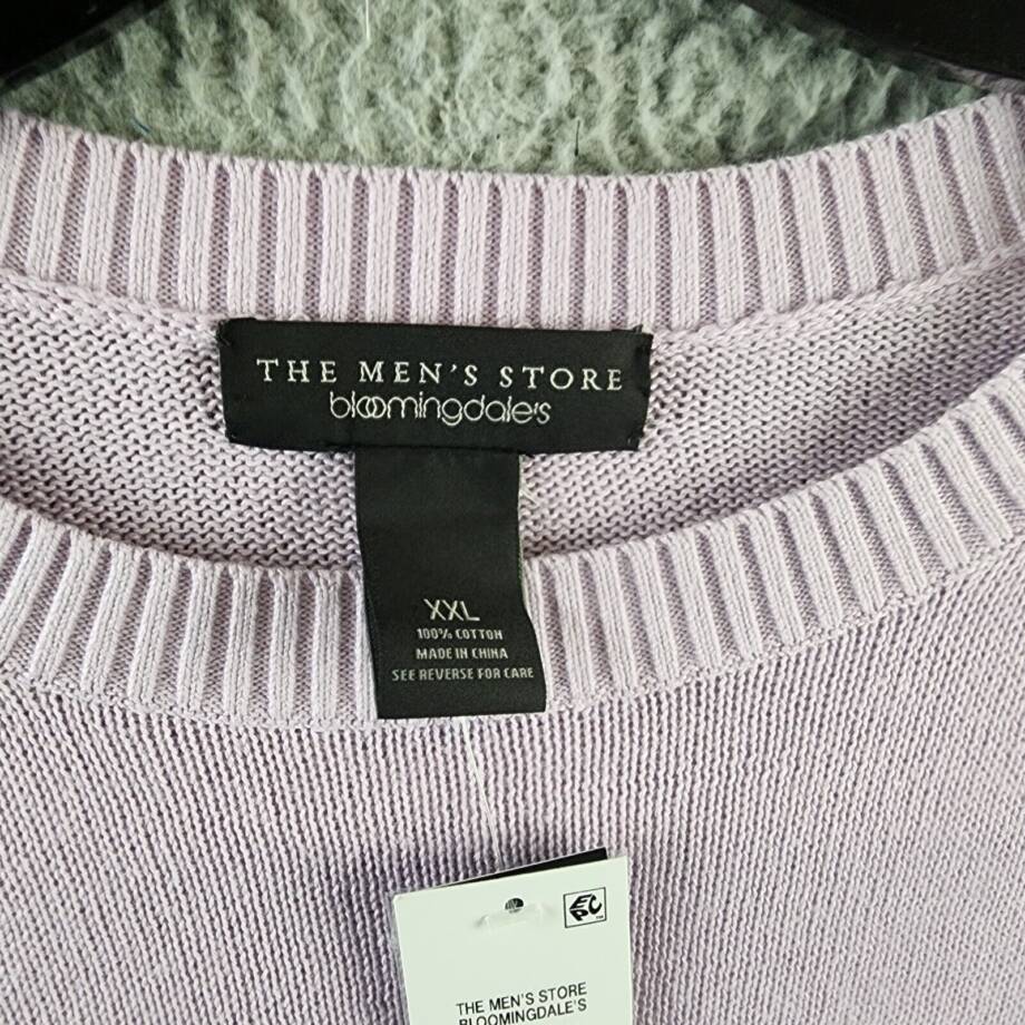 The Men's Store at Bloomingdale's Cotton Crewneck Sweater Men's XXL Lavender L/S