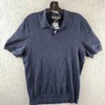 The Men's Store at Bloomingdales Cotton Two Button Sweater Polo Mens S True Navy