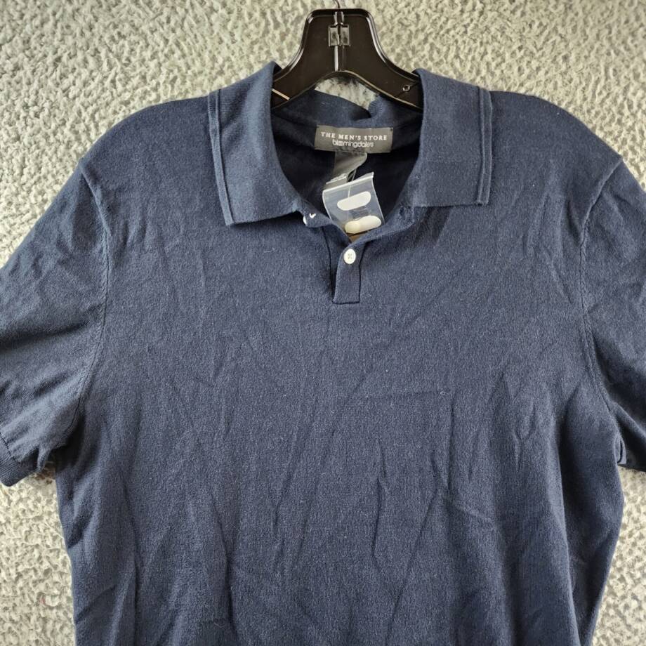 The Men's Store at Bloomingdales Cotton Two Button Sweater Polo Mens S True Navy
