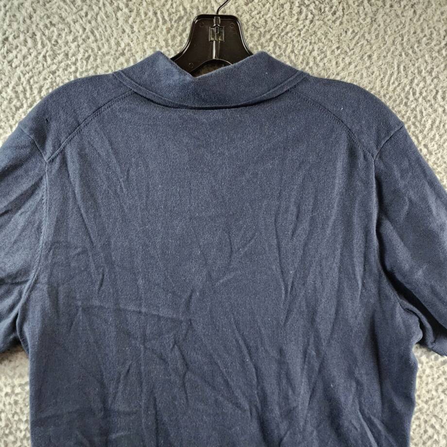 The Men's Store at Bloomingdales Cotton Two Button Sweater Polo Mens S True Navy