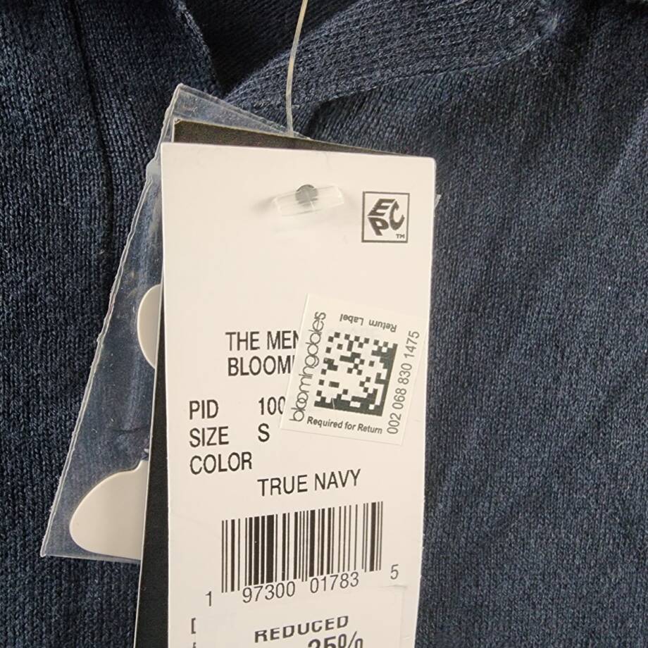 The Men's Store at Bloomingdales Cotton Two Button Sweater Polo Mens S True Navy