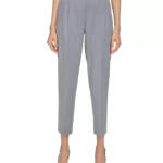 Calvin Klein Pleated Pinstripe Ankle Pants Women's 4 Gray Multi Zip/Button