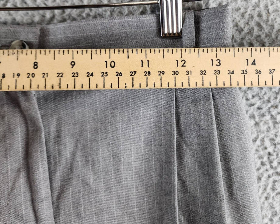Calvin Klein Pleated Pinstripe Ankle Pants Women's 4 Gray Multi Zip/Button