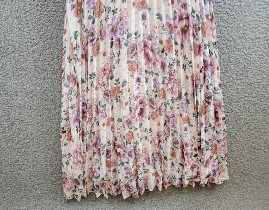 Crystal Doll Pleated Flutter Sleeve Floral Maxi Dress Juniors' 7 Multi Back Zip