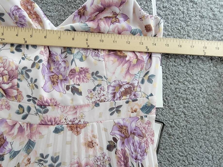 Crystal Doll Pleated Flutter Sleeve Floral Maxi Dress Juniors' 7 Multi Back Zip