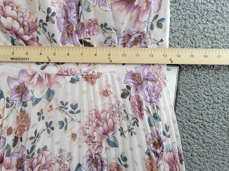 Crystal Doll Pleated Flutter Sleeve Floral Maxi Dress Juniors' 7 Multi Back Zip