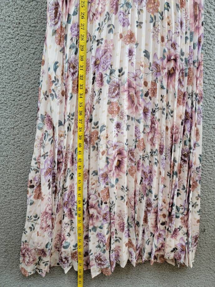 Crystal Doll Pleated Flutter Sleeve Floral Maxi Dress Juniors' 7 Multi Back Zip