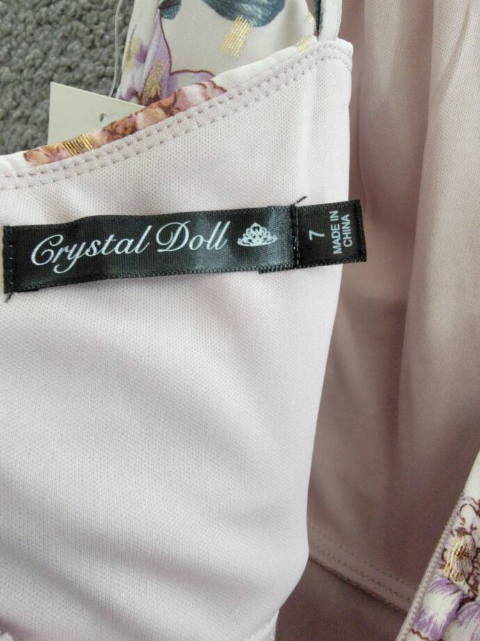 Crystal Doll Pleated Flutter Sleeve Floral Maxi Dress Juniors' 7 Multi Back Zip