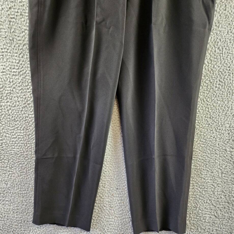 Anne Klein Slim-Leg Ankle Pants Women's 16 Black Extended Tab W/ Zip Fly Closure