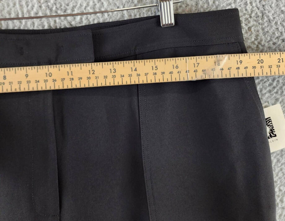 Anne Klein Slim-Leg Ankle Pants Women's 16 Black Extended Tab W/ Zip Fly Closure