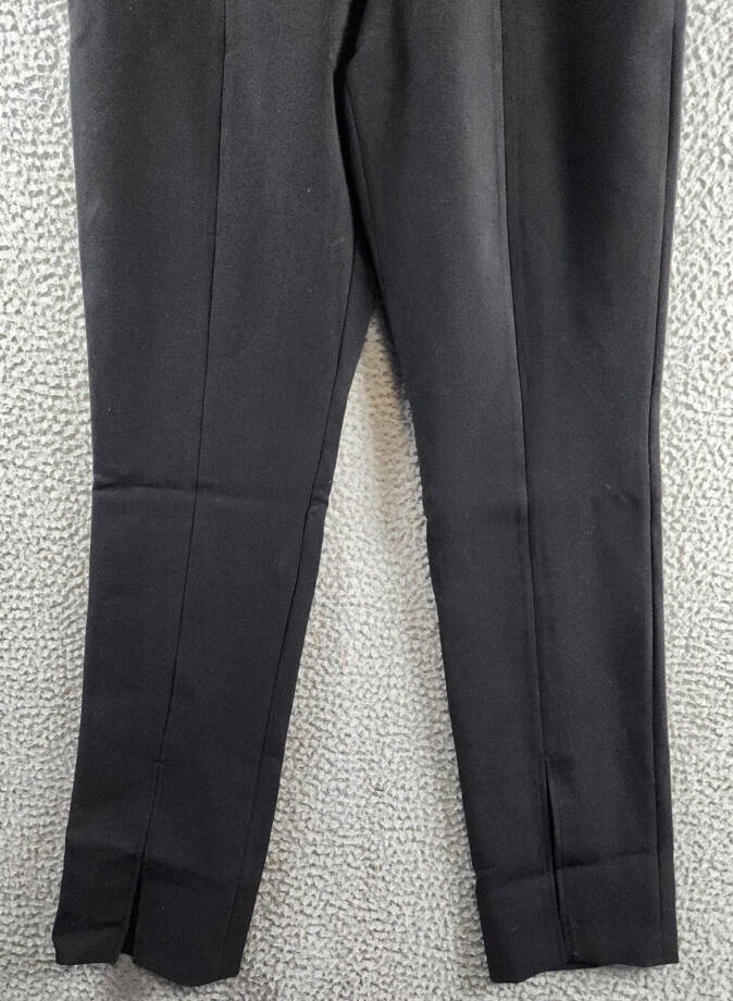 1.STATE Straight Leg Front Slit Ankle Pants Women's 8 Rich Black Pull On Style