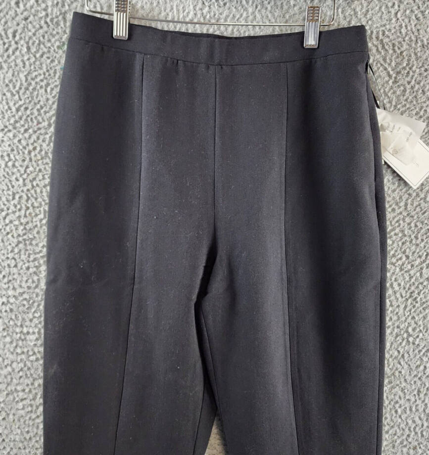 1.STATE Straight Leg Front Slit Ankle Pants Women's 8 Rich Black Pull On Style