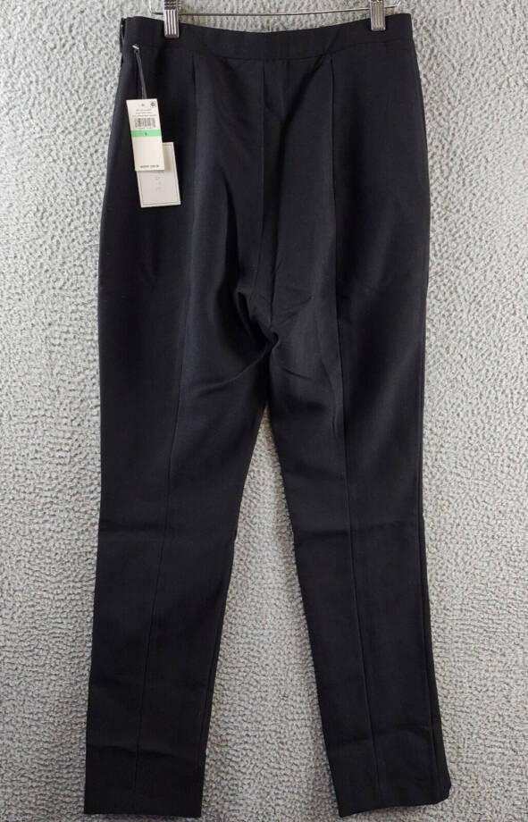 1.STATE Straight Leg Front Slit Ankle Pants Women's 8 Rich Black Pull On Style