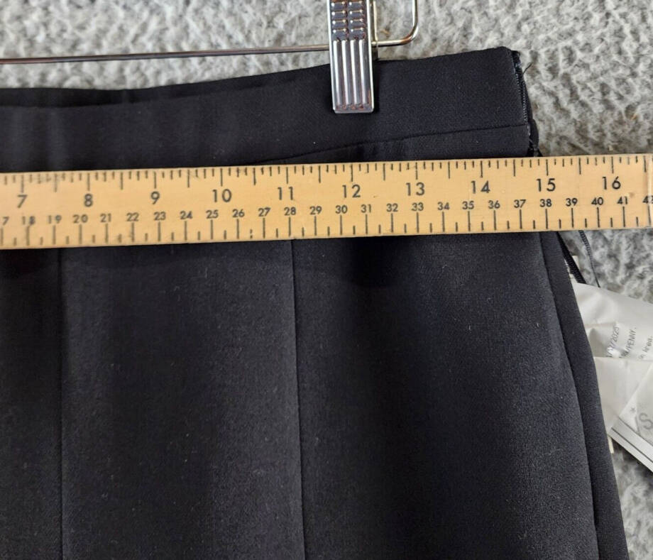 1.STATE Straight Leg Front Slit Ankle Pants Women's 8 Rich Black Pull On Style