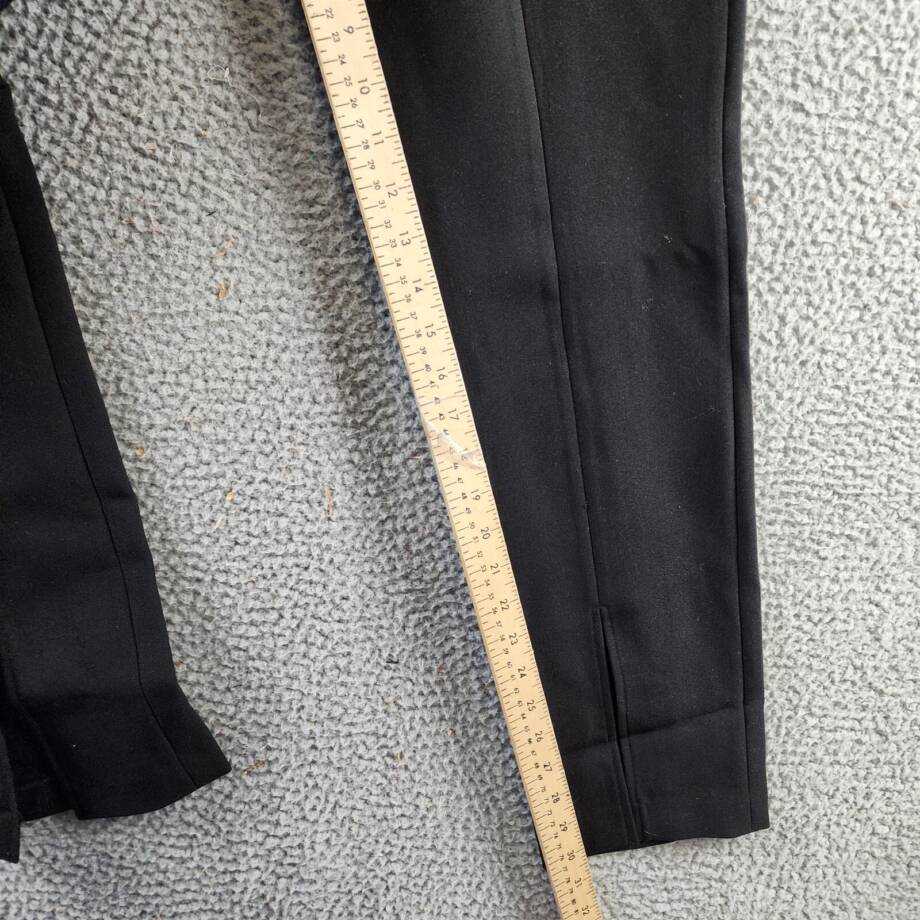 1.STATE Straight Leg Front Slit Ankle Pants Women's 8 Rich Black Pull On Style