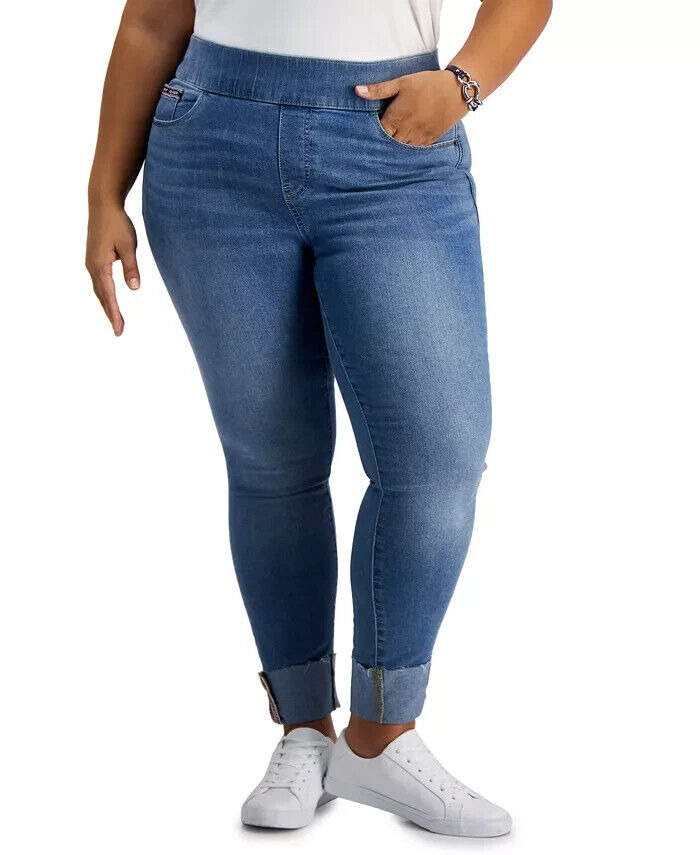 Tommy Hilfiger Plus Size TH Flex Gramercy Pull-On Skinny Jeans Women's 16W Multi