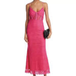 AQUA Lace Corset Slip Dress Women's XL Pink Sweetheart Neck Side Zip Closure