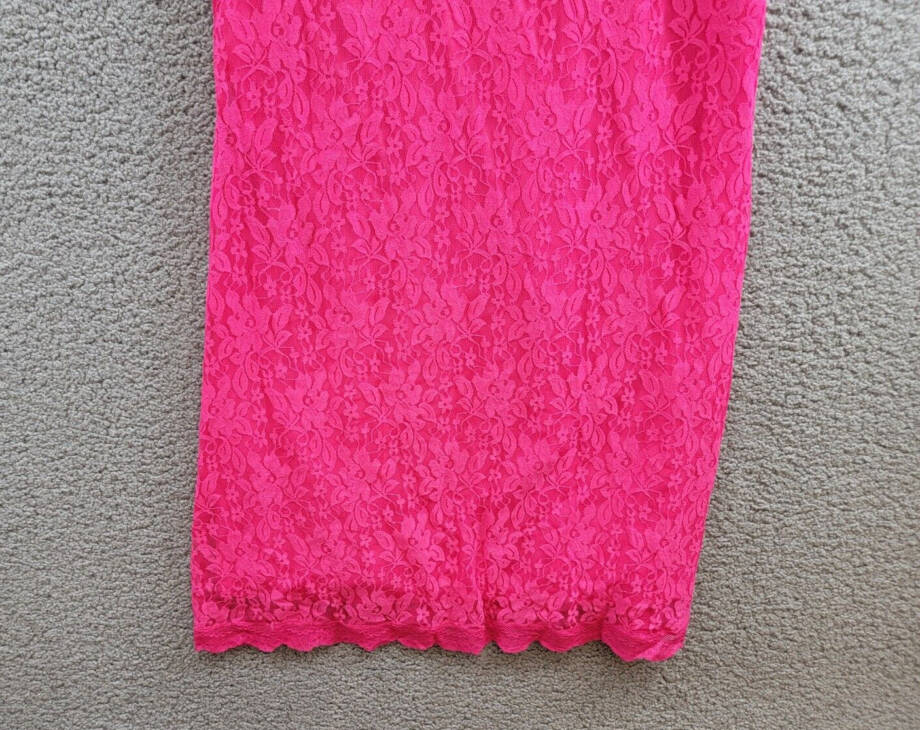 AQUA Lace Corset Slip Dress Women's XL Pink Sweetheart Neck Side Zip Closure