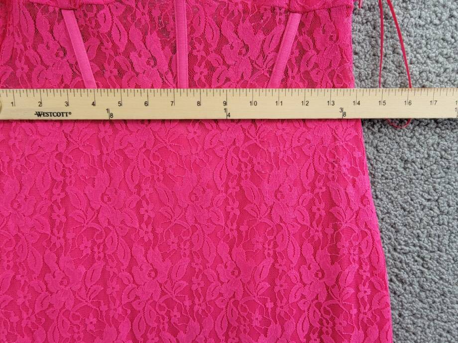 AQUA Lace Corset Slip Dress Women's XL Pink Sweetheart Neck Side Zip Closure