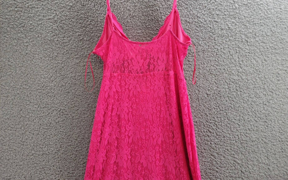 AQUA Lace Corset Slip Dress Women's XL Pink Sweetheart Neck Side Zip Closure