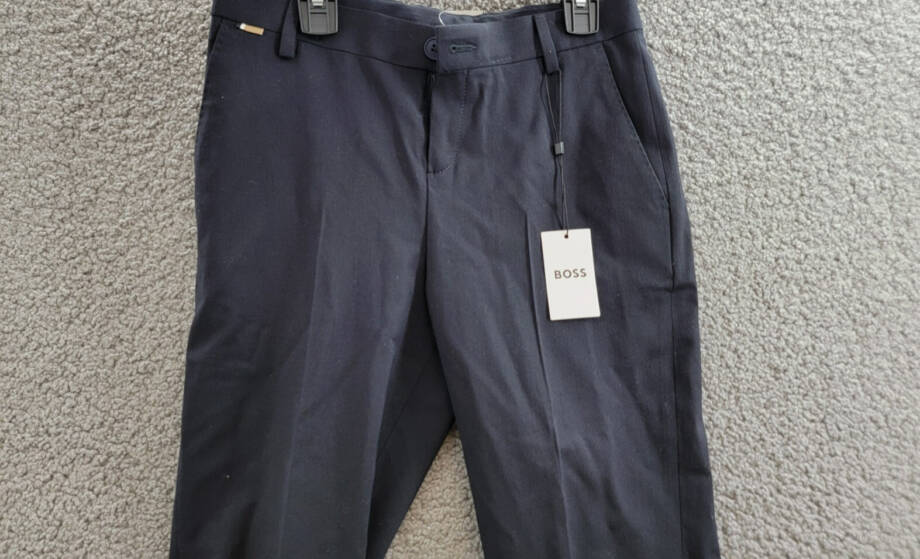 BOSS Ceremony Wool-Blend Pants Boys' 12 Black Side Pockets Button Zip Closure