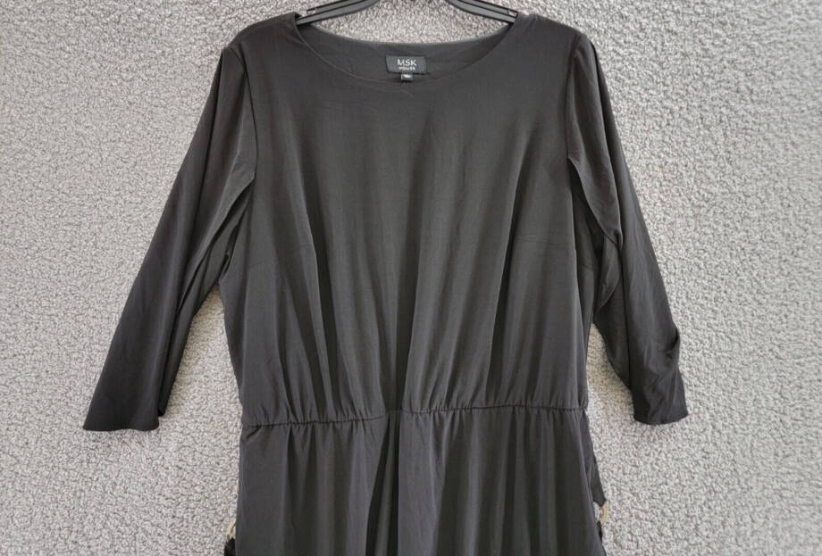 MSK Plus Size Jewel Neck Wear to Work Sheath Dress Women's 3X Black 3/4 Sleeve