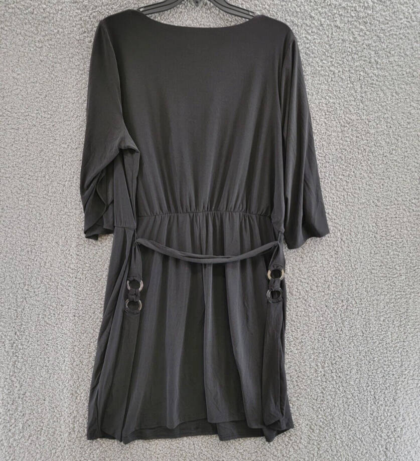 MSK Plus Size Jewel Neck Wear to Work Sheath Dress Women's 3X Black 3/4 Sleeve