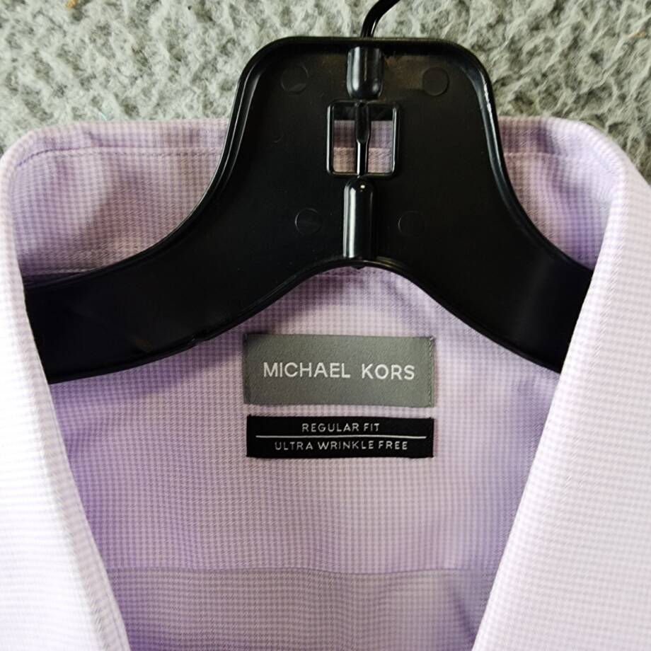 Michael Kors Ultra Wrinkle Free Dress Shirt Men's 2XL 18 36-37 Lilac