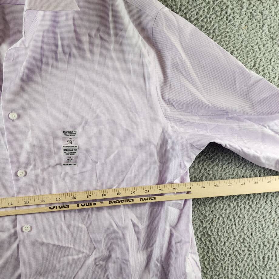 Michael Kors Ultra Wrinkle Free Dress Shirt Men's 2XL 18 36-37 Lilac