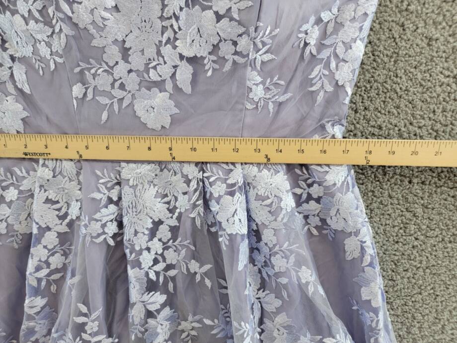 BCX Embroidered Fit & Flare Dress Juniors' 17 Lavender V-Neck Back Zip Closure