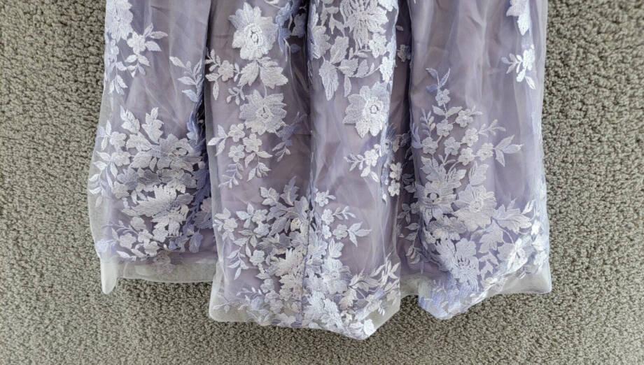 BCX Embroidered Fit & Flare Dress Juniors' 17 Lavender V-Neck Back Zip Closure