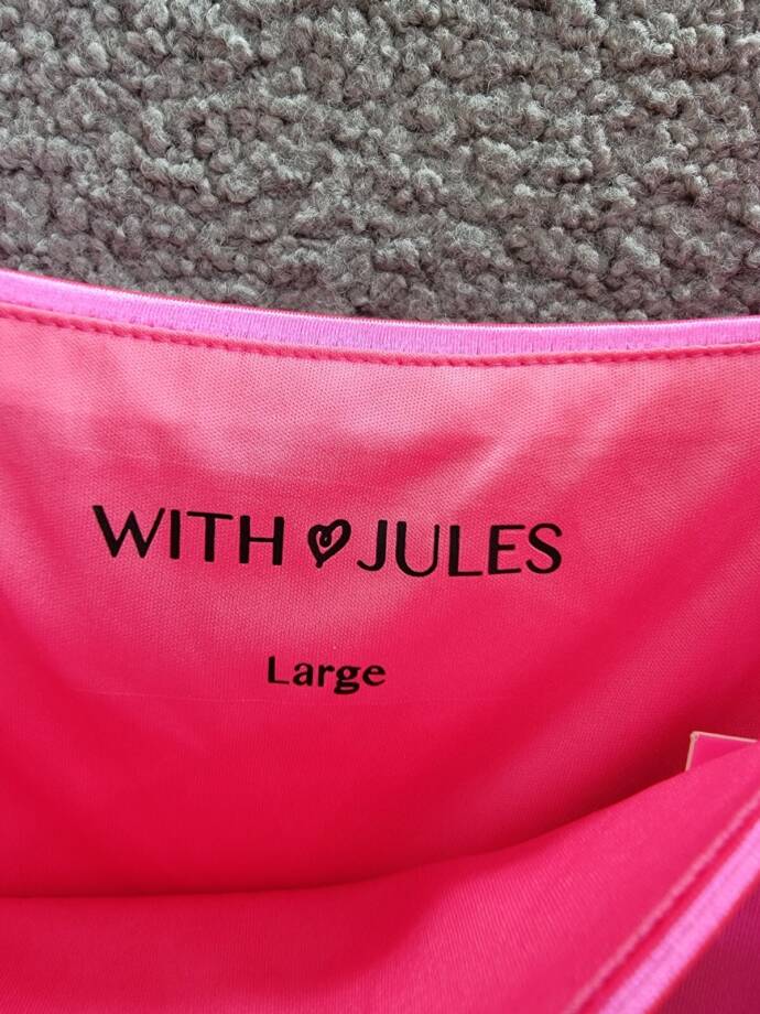With Jules Long-Sleeve Ruched Dress Girls' L Bright Pink Straight Neck Pullover