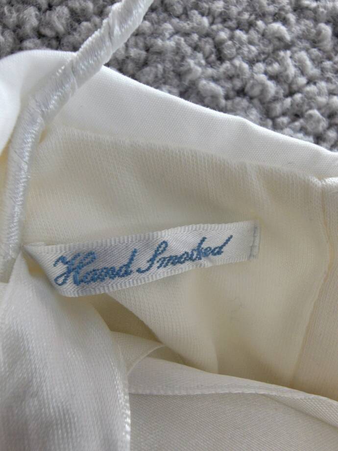 Ralph Lauren Snowflake Smocked Coveralls Baby Girl's 6M White Button Back L/S