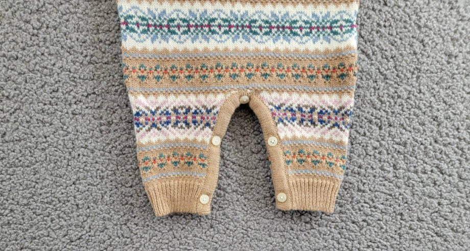 Ralph Lauren Fair Isle Wool Blend Sweater Coveralls Baby Boys' 3-6M Khaki Multi