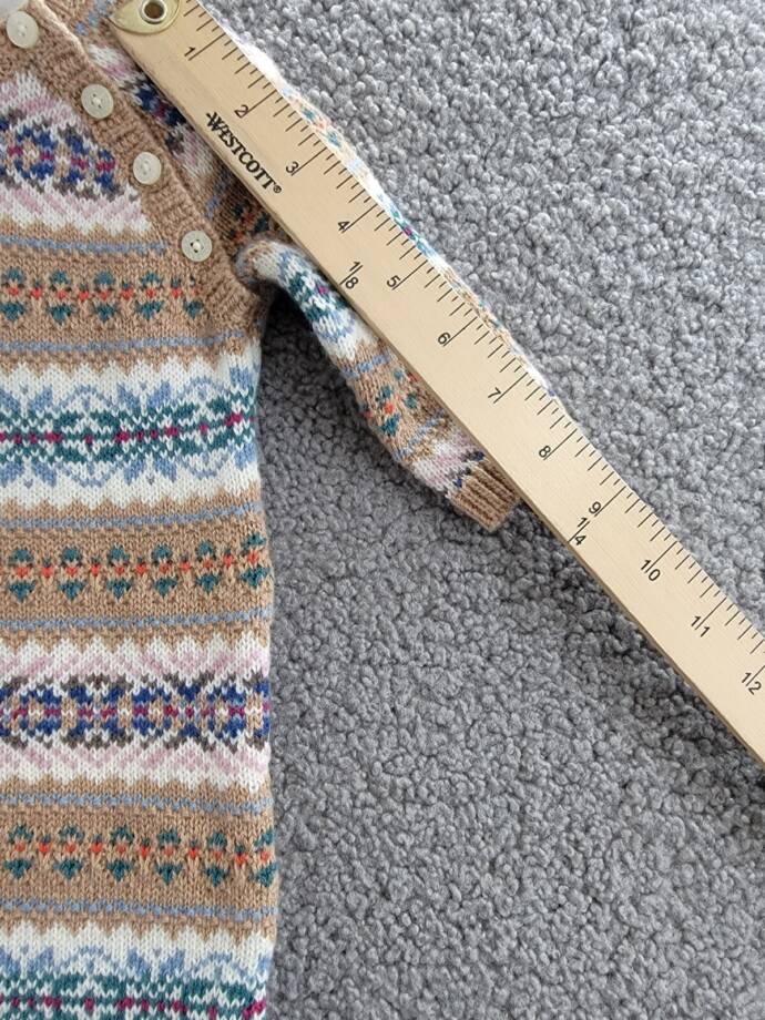 Ralph Lauren Fair Isle Wool Blend Sweater Coveralls Baby Boys' 3-6M Khaki Multi