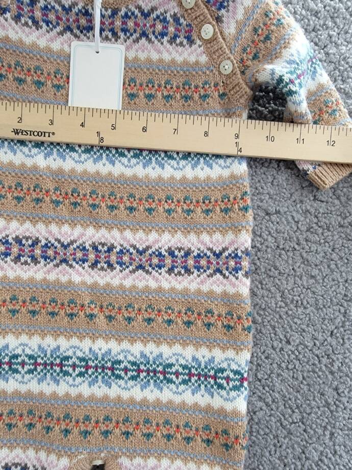 Ralph Lauren Fair Isle Wool Blend Sweater Coveralls Baby Boys' 3-6M Khaki Multi