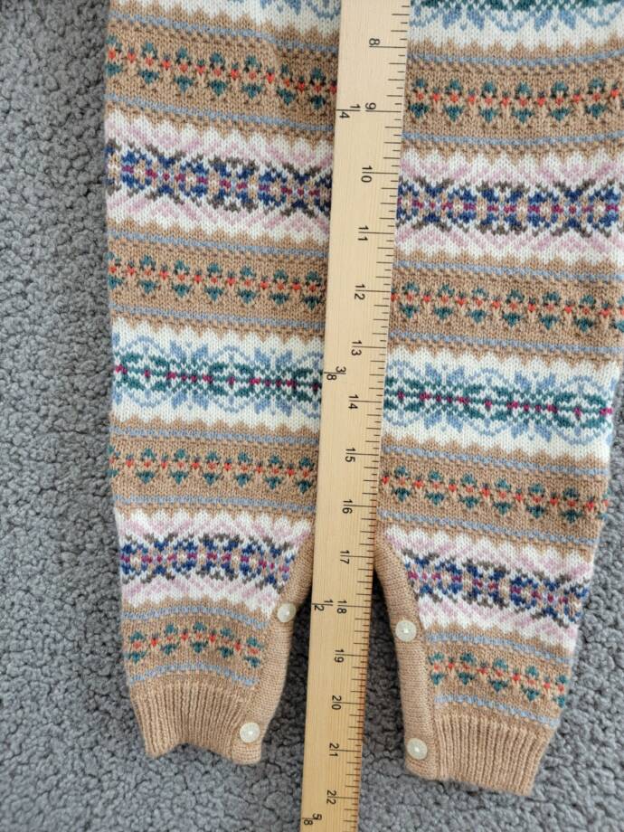 Ralph Lauren Fair Isle Wool Blend Sweater Coveralls Baby Boys' 3-6M Khaki Multi