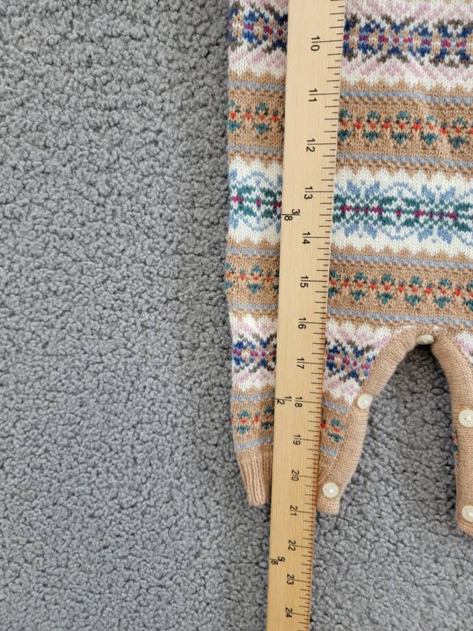 Ralph Lauren Fair Isle Wool Blend Sweater Coveralls Baby Boys' 3-6M Khaki Multi
