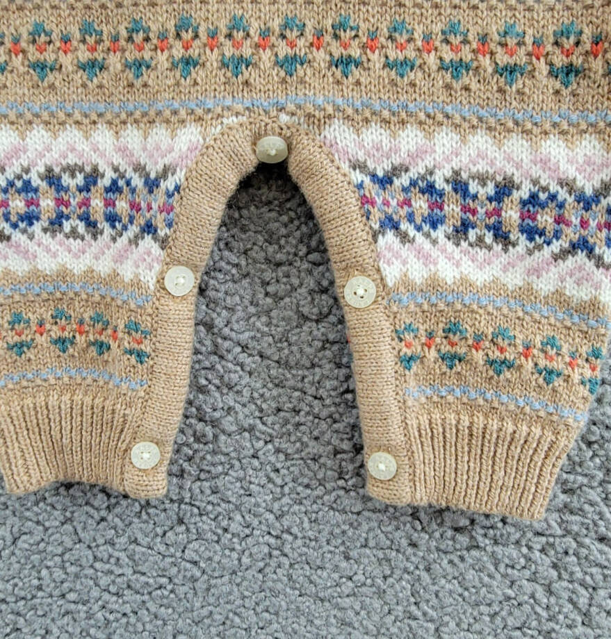 Ralph Lauren Fair Isle Wool Blend Sweater Coveralls Baby Boys' 3-6M Khaki Multi