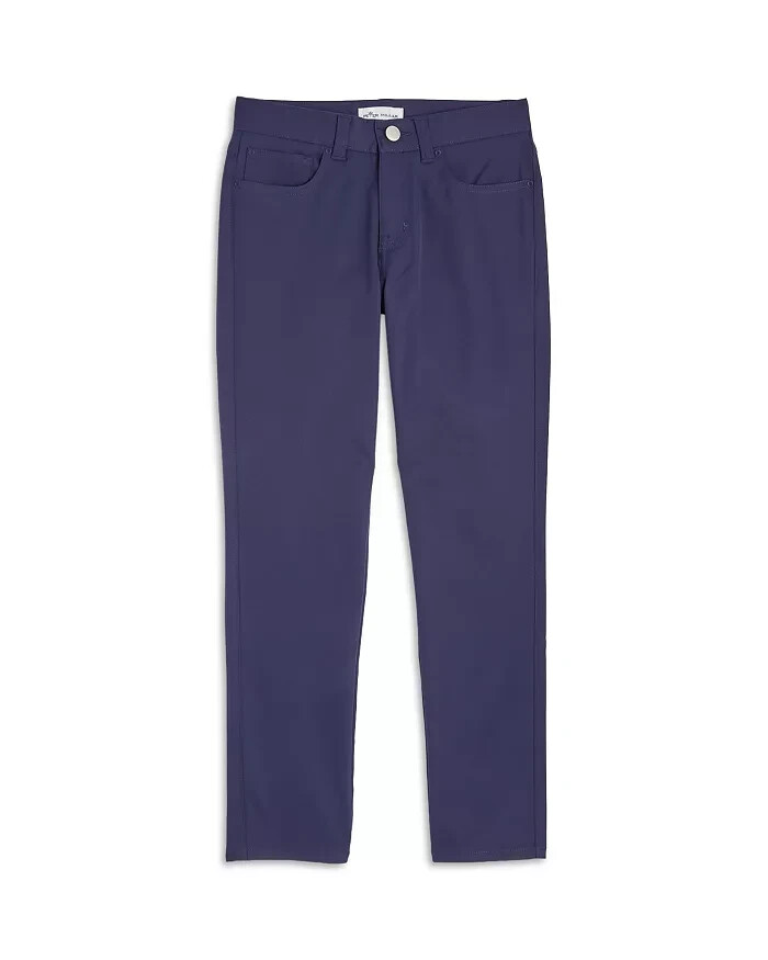 Peter Millar Youth Performance Twill Pants Boys XS (5-6) Navy Button Zip Closure